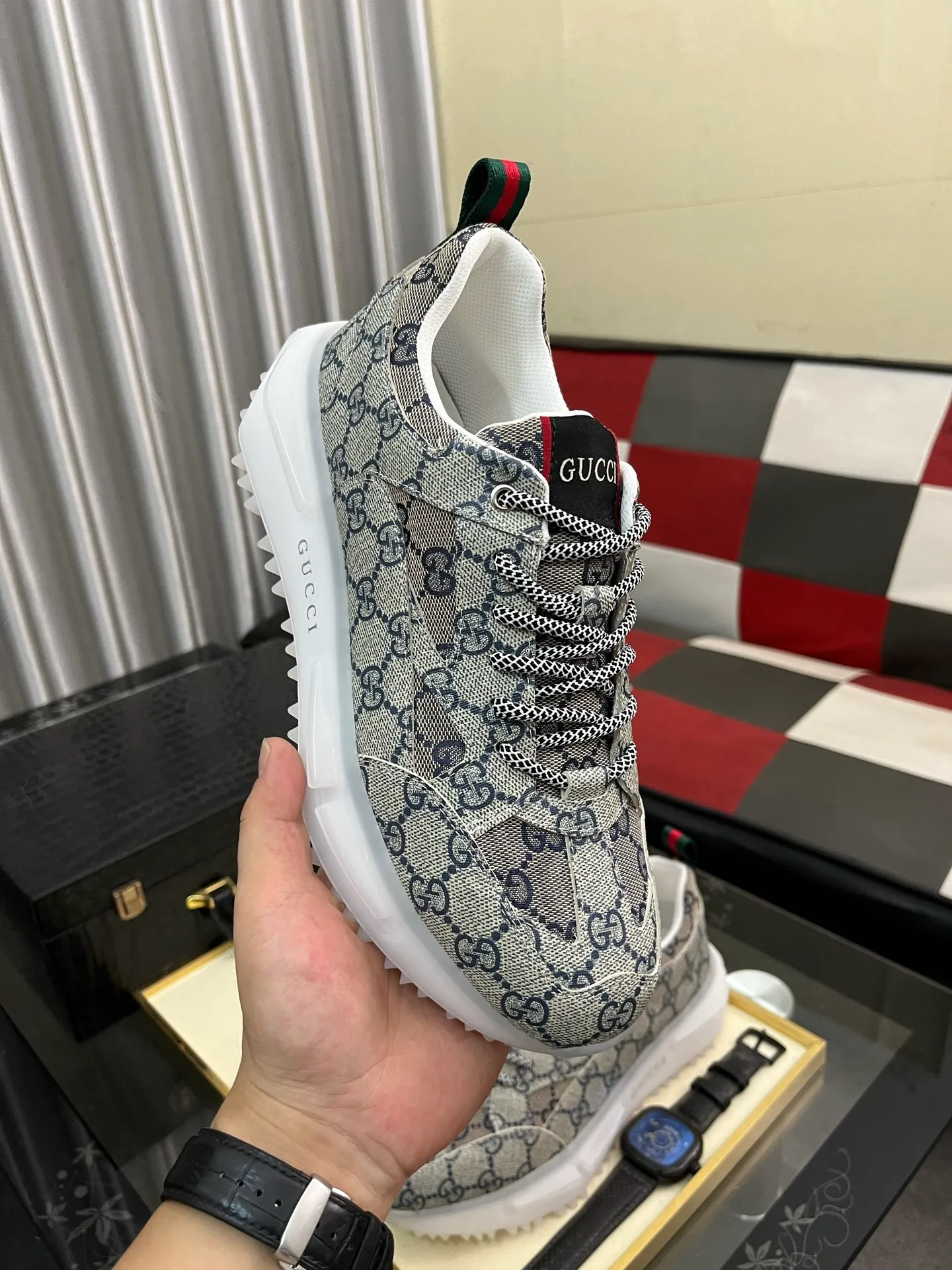 Men's Men's Shoes 💰458⌚️⌚️《GUCCI》The latest hot-selling casual shoes, top brand [seduce] luxury~purchase, top~quality. Products sold at the counter [strong] Original embossed calfskin fabric ➕ Comfortable sheepskin lining, code number: 38-443️⃣colors available